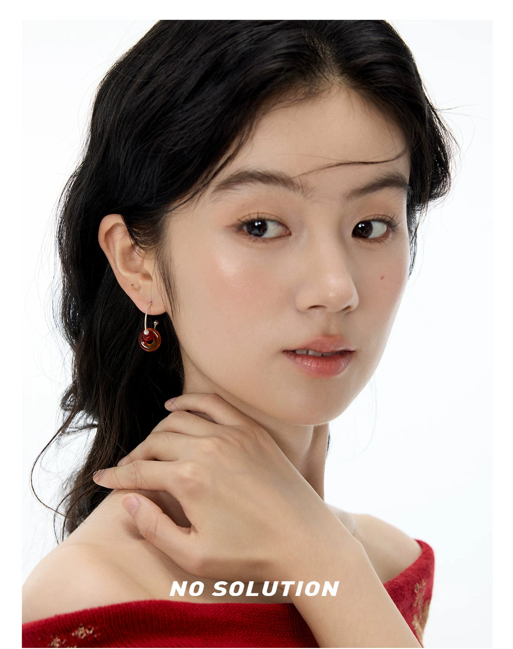 NO SOLUTION Safety Buckle Agate Earrings