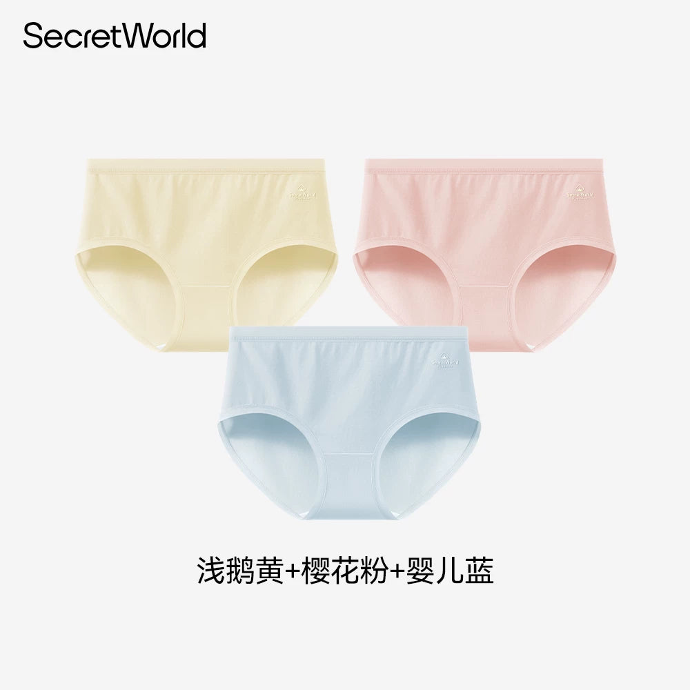 Secret World Antibacterial Crotch Mid-waist Seamless Briefs