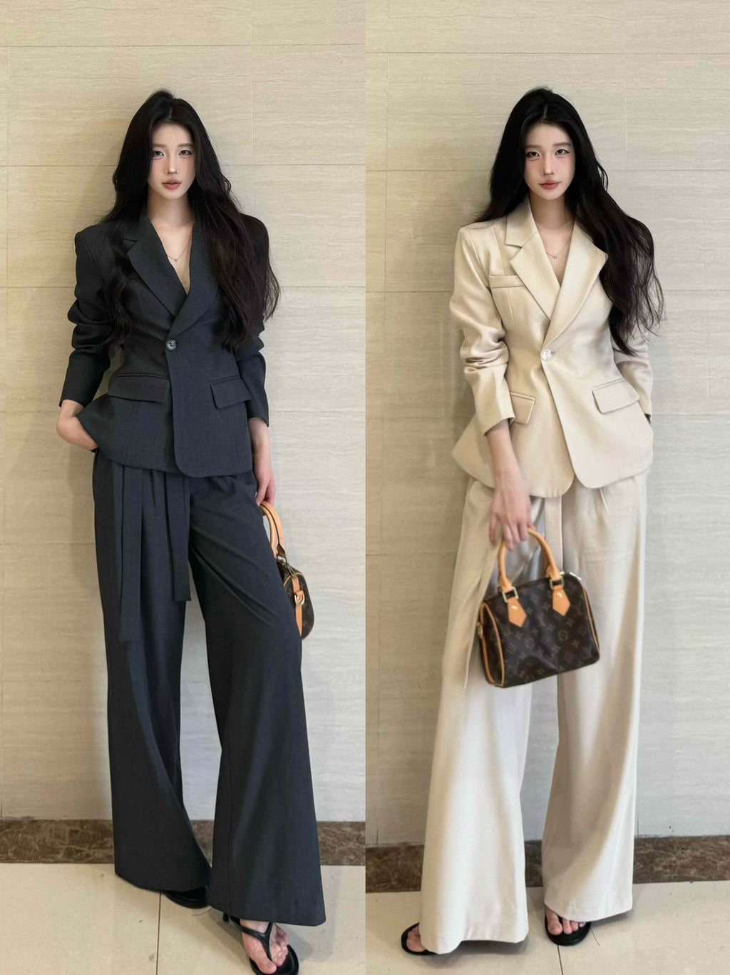 PANPANSTUDIO Korean Wide-leg Pants Suit