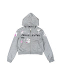 CHAI Hot Diamond Zipper Hooded Sweater Jacket