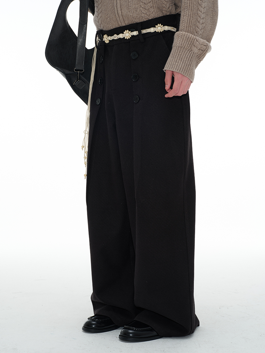 JCAESAR BUTTON Wool PANTS