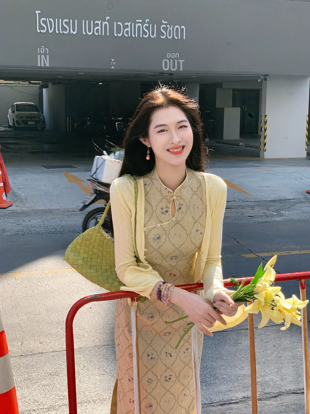 ZIHE New Chinese-style Printed Cheongsam Dress