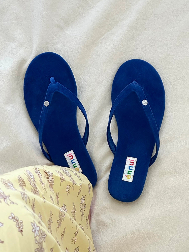 ENNU Flat Bottom Matte Turned Fur Outer Slippers