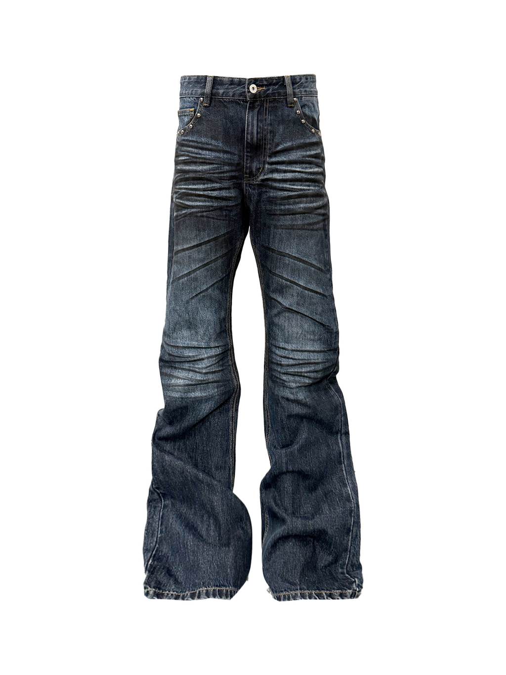 DETW Pleated Bead Stacked Jeans
