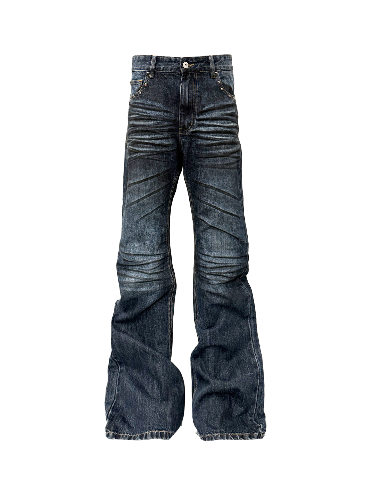 DETW Pleated Bead Stacked Jeans