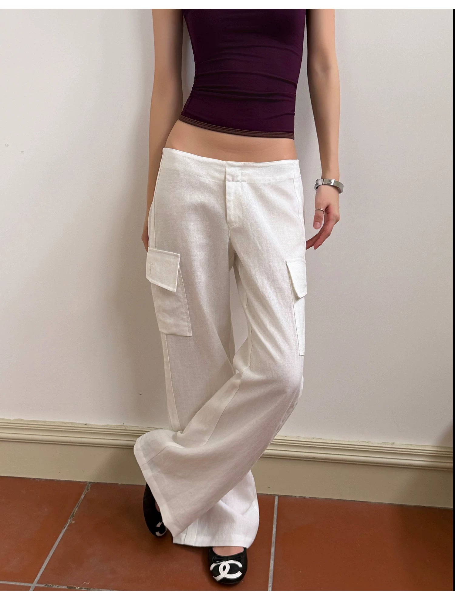 Audwyn Low Waist Skinny Wide Leg Pants