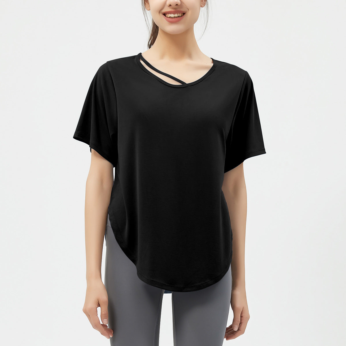 Athena Lulu Thin Yoga Clothes Breathable Running Fitness Blouse