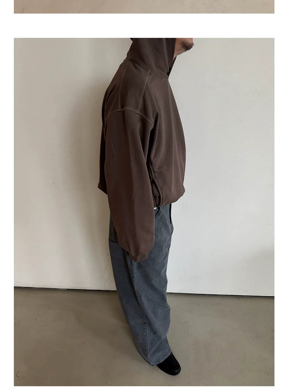 Anniehall Vintage Short Wide Hooded Sweater