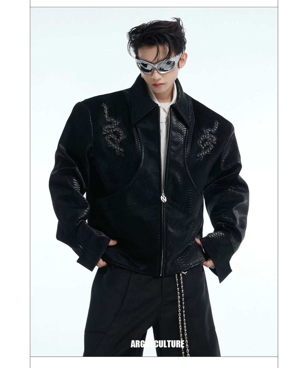 ArguECulturE Embroidered Leather Jacket