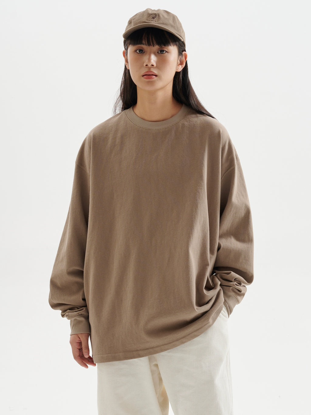 BUTTBILL four-pin six-thread heavy 300G round neck long-sleeve Tee