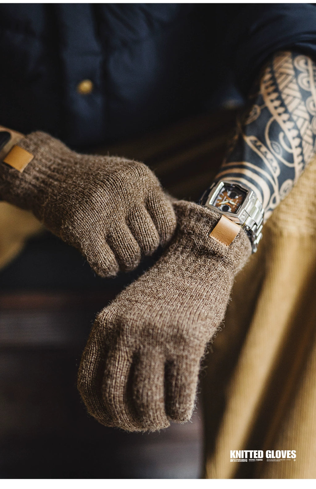 Maden Vintage Thickened Cold Protection Gloves