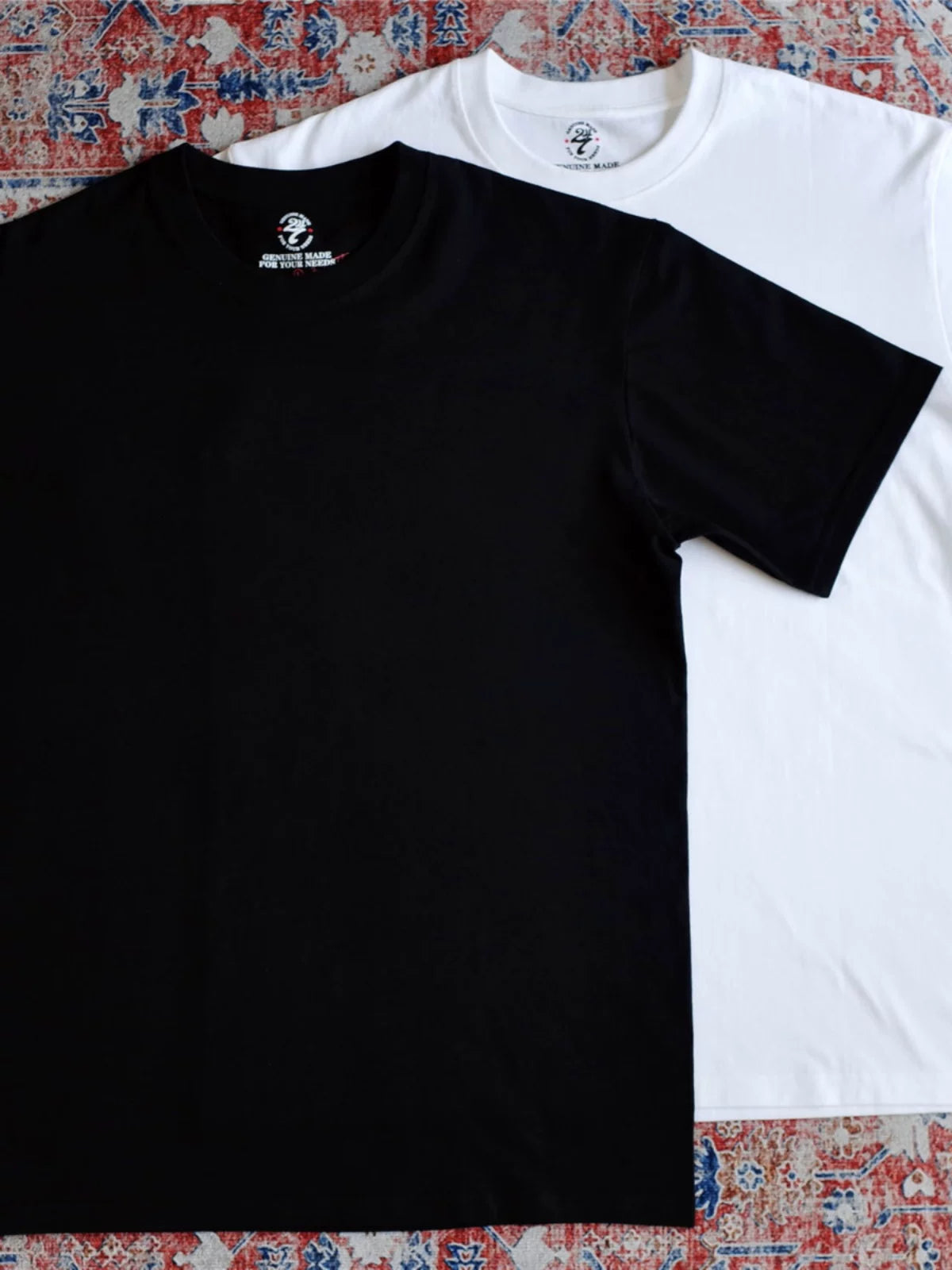 SWFI Pure Cotton Black and White Set (one Pack of Two Pieces) Short-sleeved T-shirt
