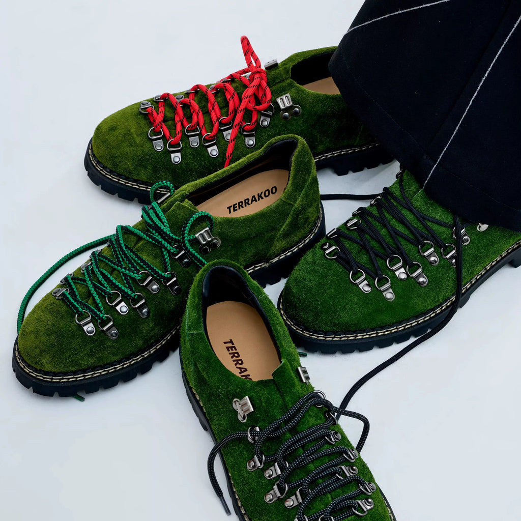 TERRAKOO Suede Flip Fur Leather Mountaineering Contrasting Leather Shoes