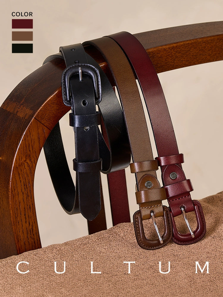 CULTUM Vintage Buckle Simple Versatile Leather Belt