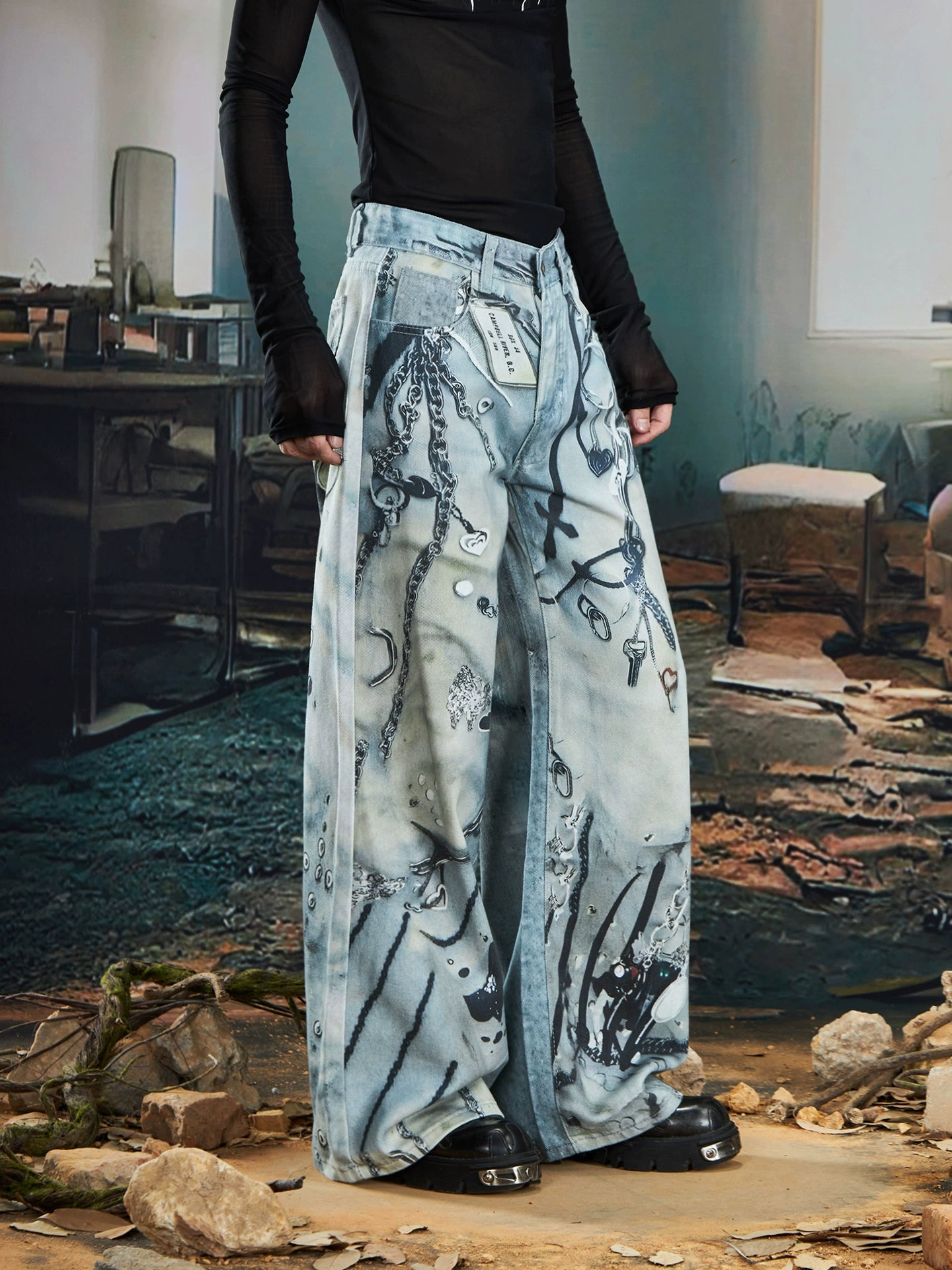 NOMANIAI 3D Printed Jeans