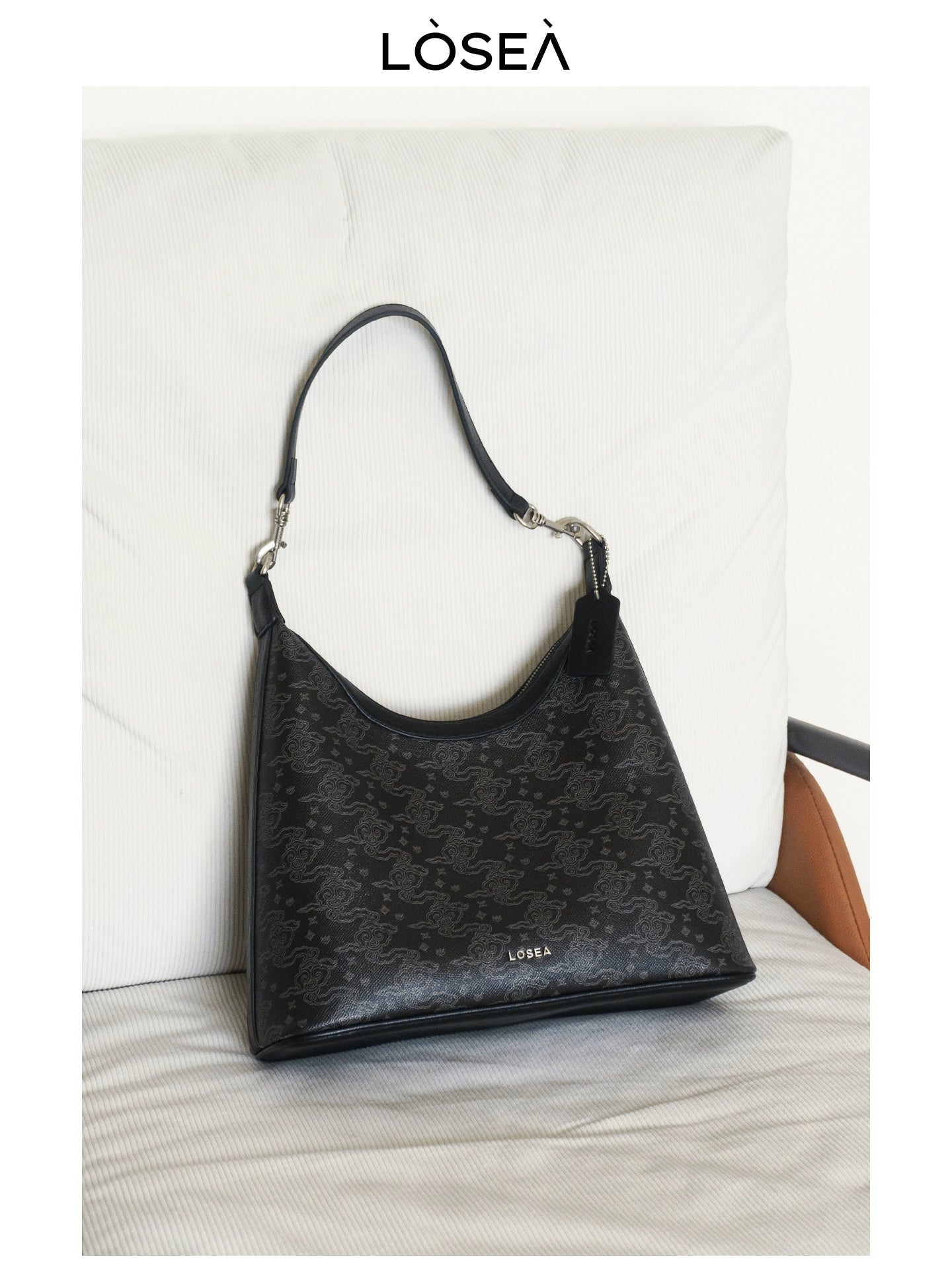 LOSEA Ruyi Moire Underarm Retro Shoulder Bag