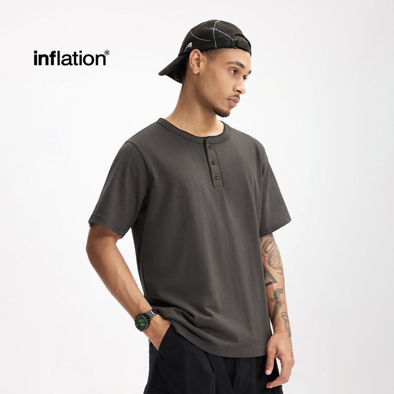 Inflation Heavyweight 250g Cotton Henley Tee