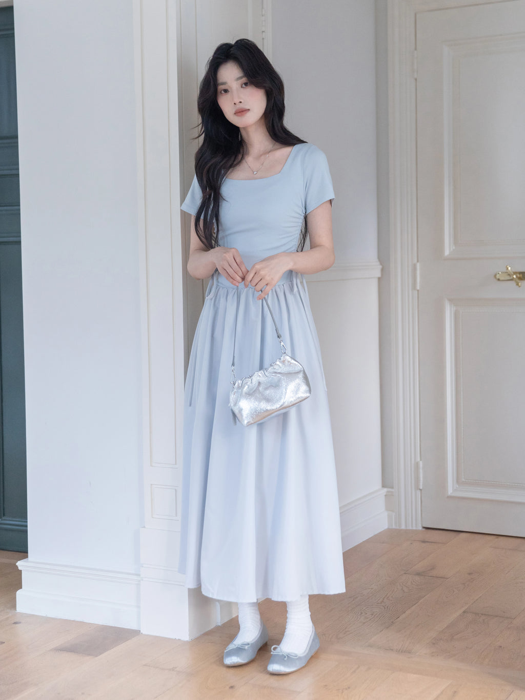 XUJING Square Collar Temperament Dress