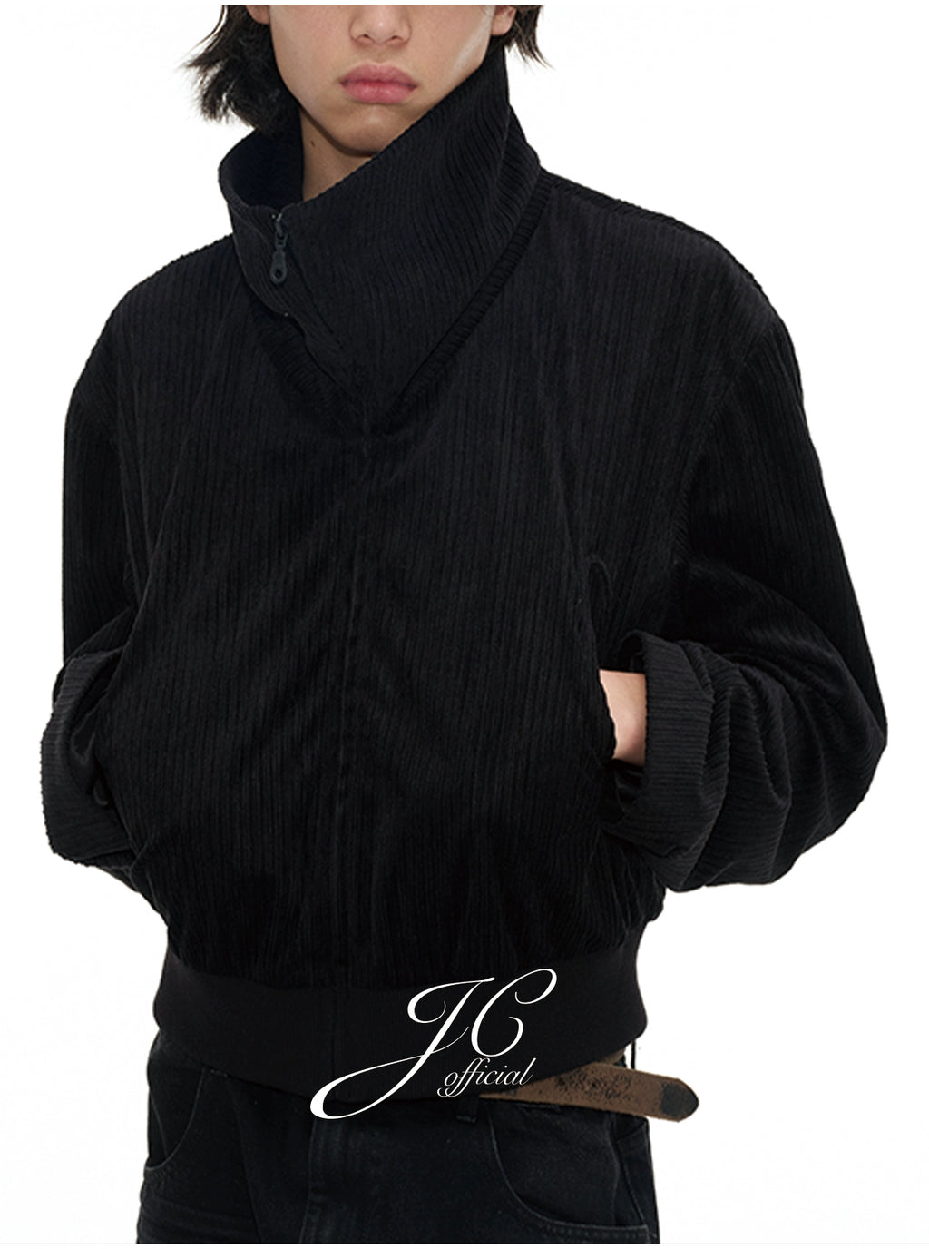 JCAESAR Pit Strip Corduroy Lapel Jacket