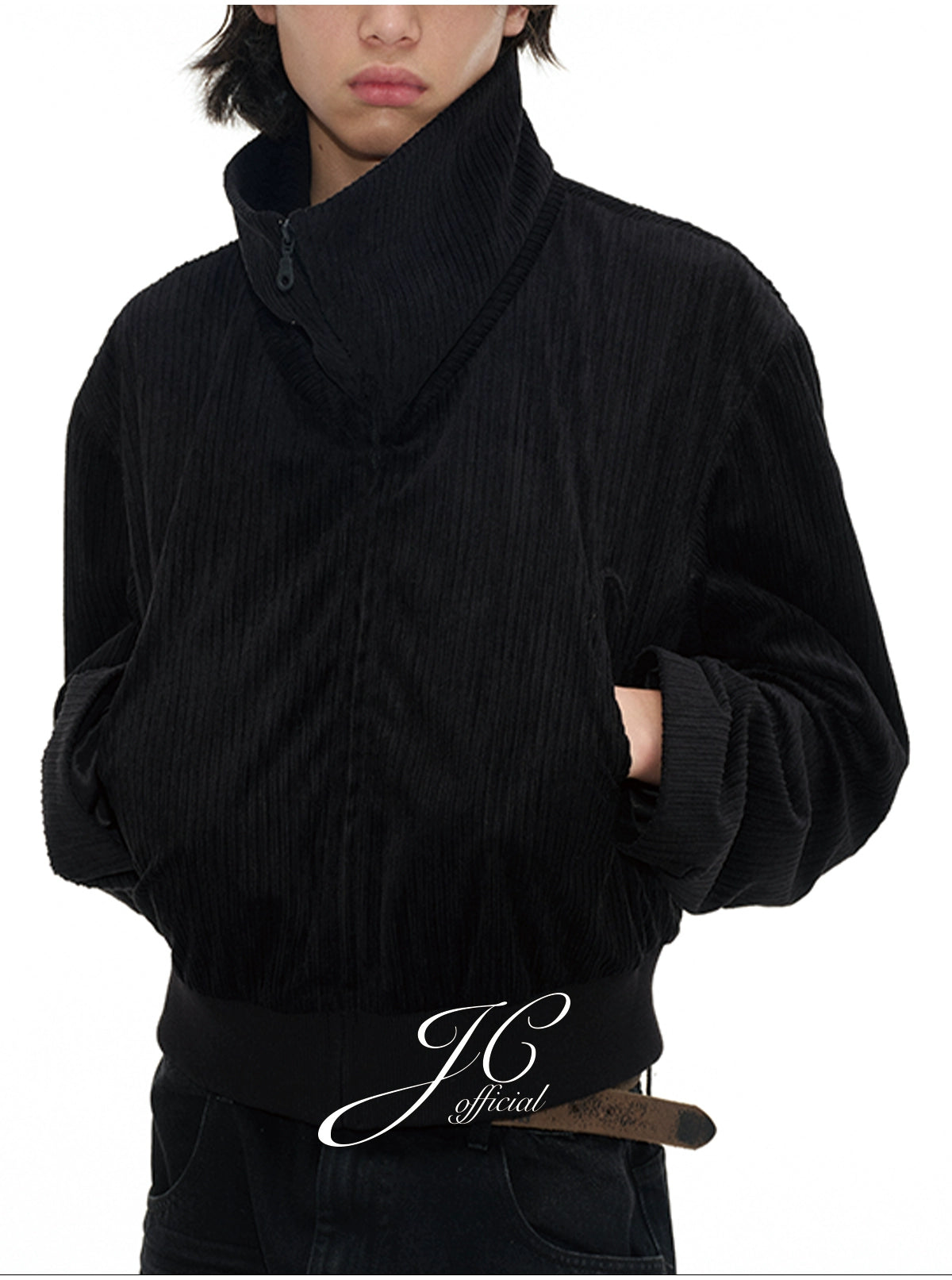 JCAESAR Pit Strip Corduroy Lapel Jacket