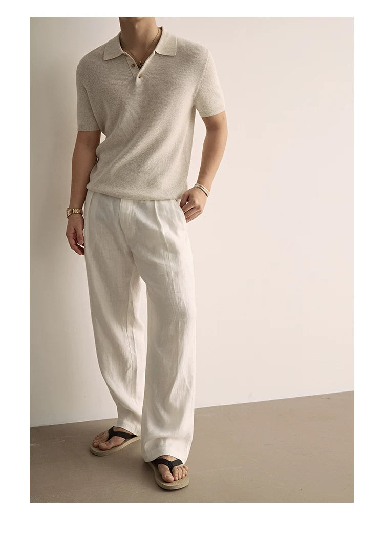 SEE ALSO Loose Cotton and Linen Knitted Polo Shirt