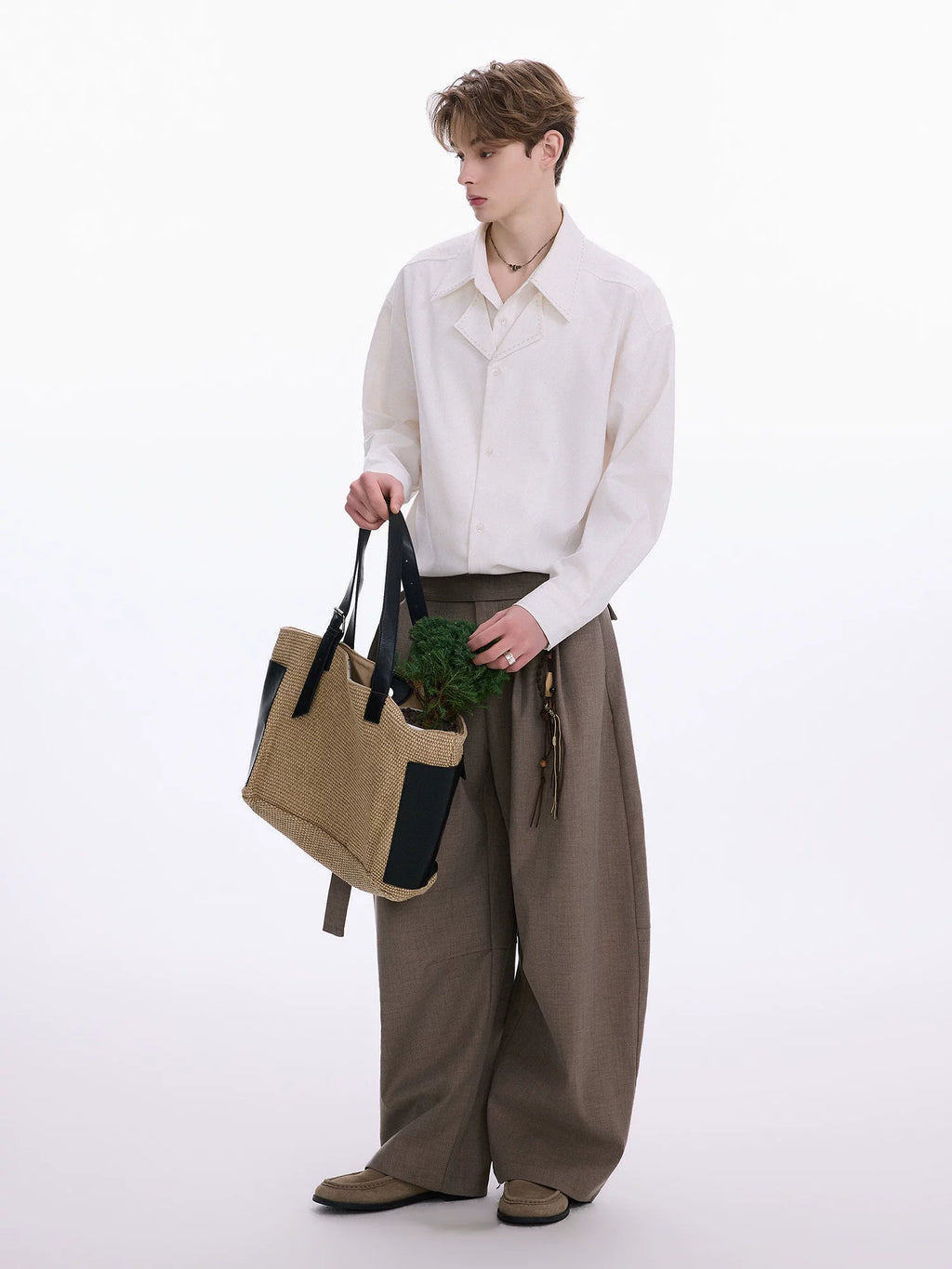 CHOR Casual Fake Two-piece Lapel Button-up Shirt
