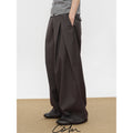COLN Casual Loose Pleated Straight Trousers