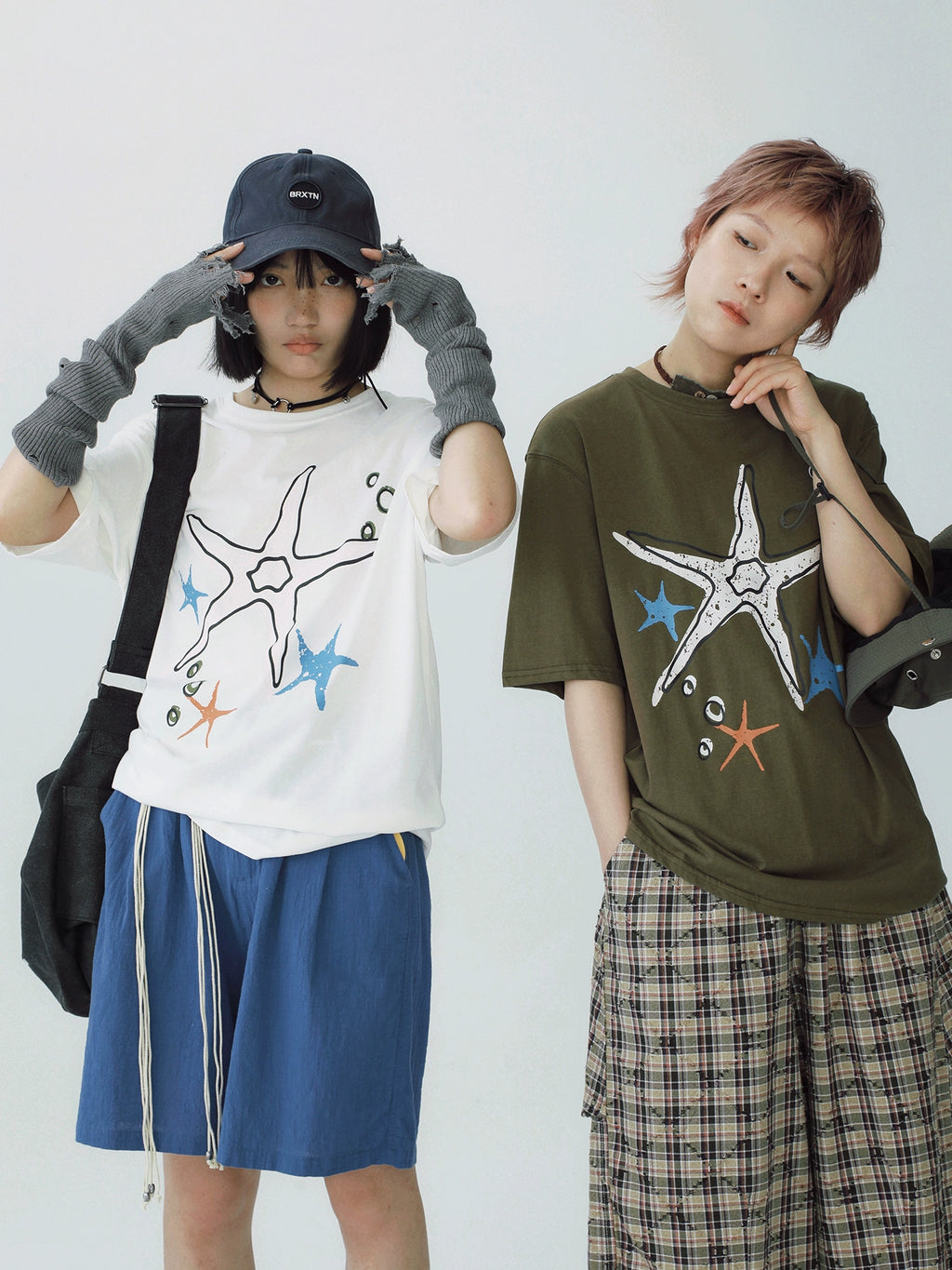 STILLYOU Fun Graffiti Starfish Print Tee