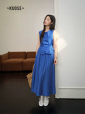 Kuose Fake Two Waist Vest Dress