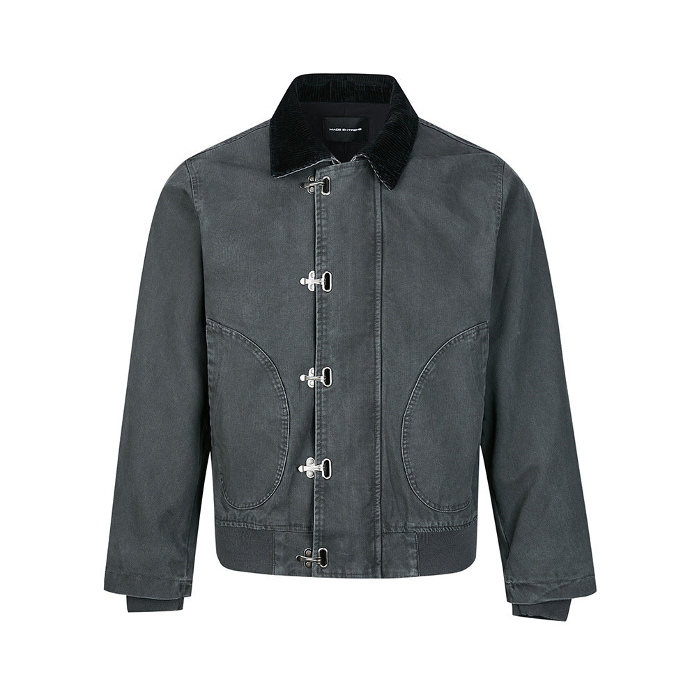 MADEEXTREME Retro Casual Color Matching Lapel Jacket