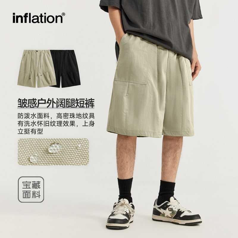 INF Wrinkled Outdoor Wide Leg Shorts