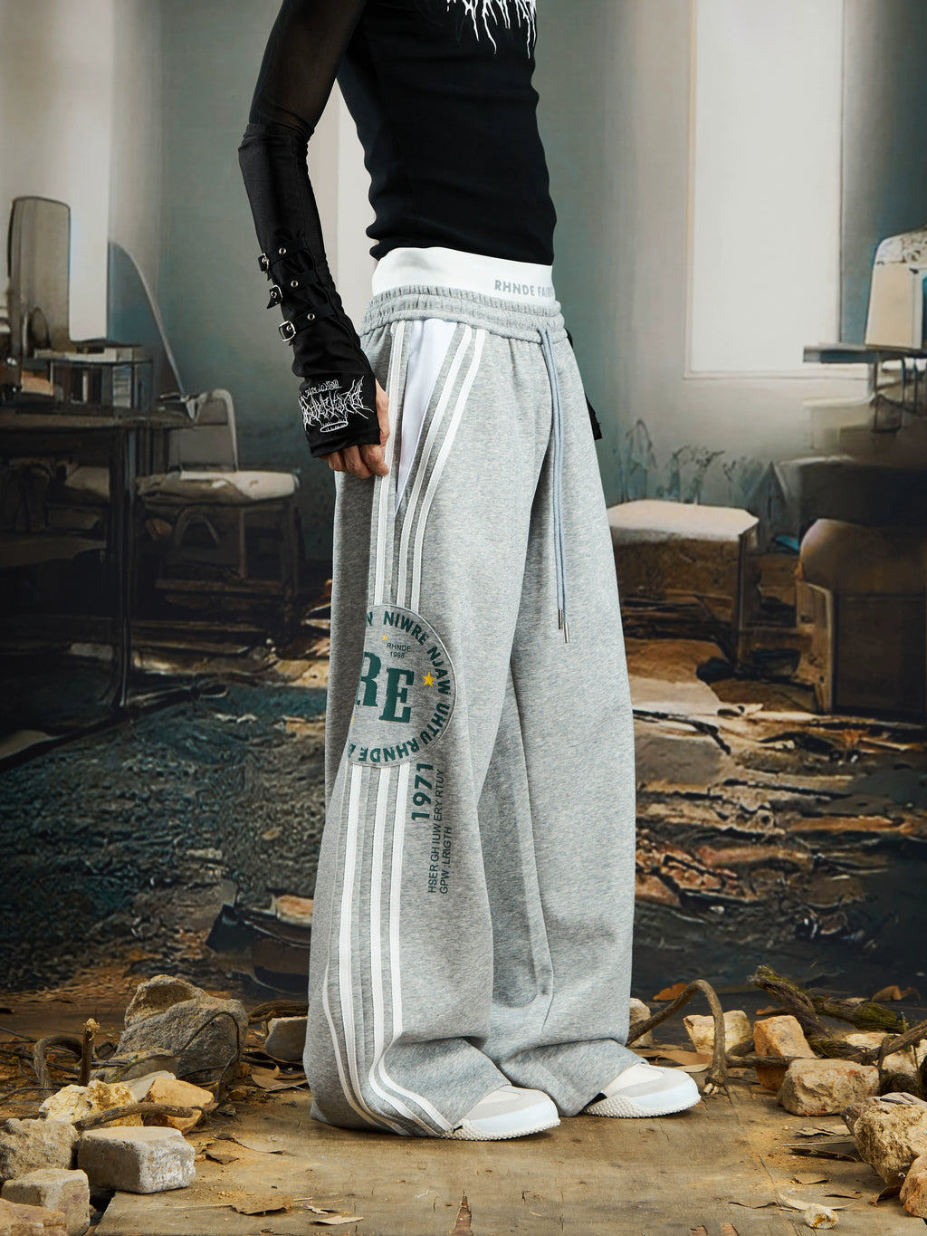 NOMANIAI Double Waist Versatile Casual Striped Slacks