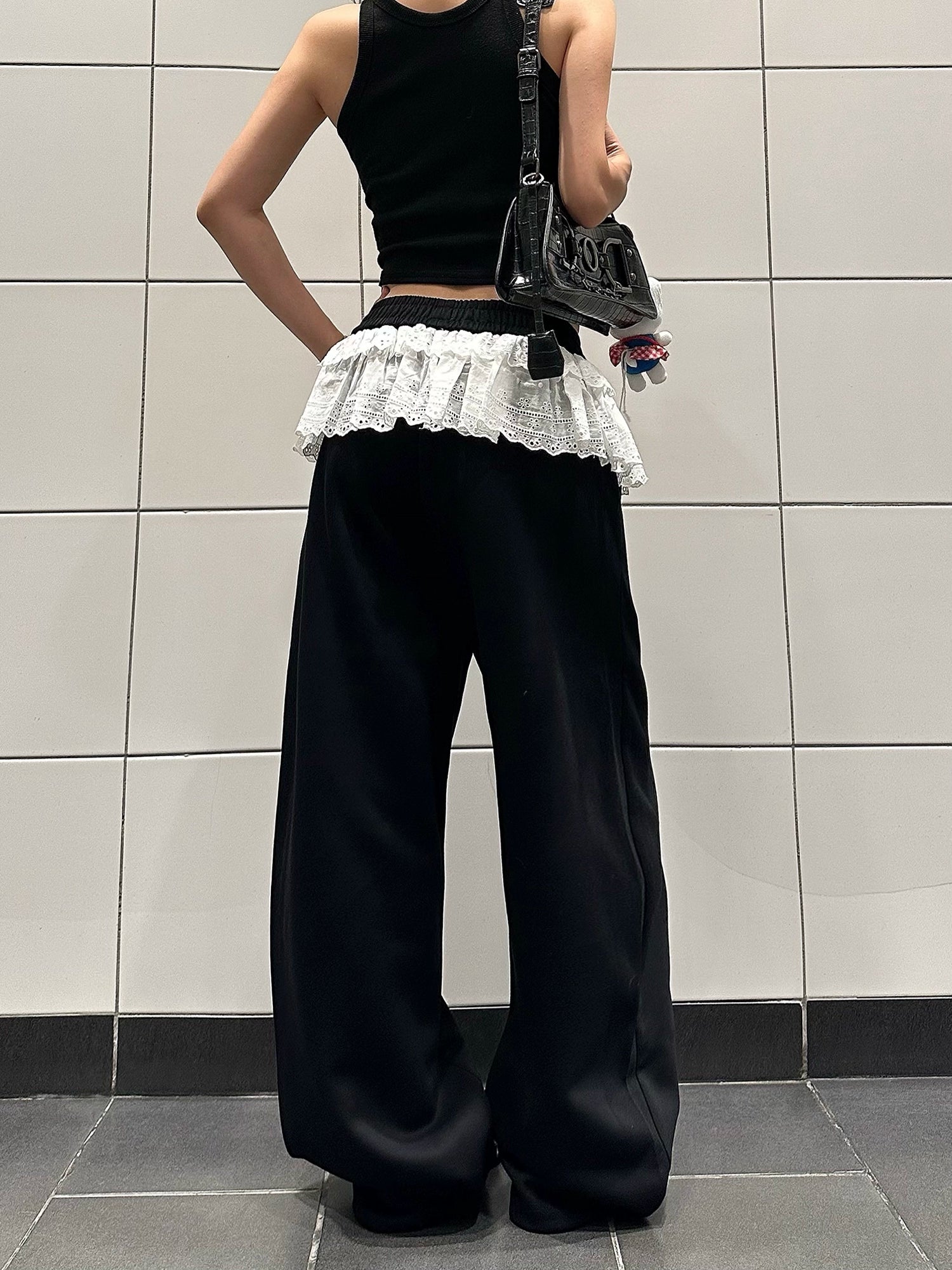 RHNDE Vintage Stitched Lace Slacks