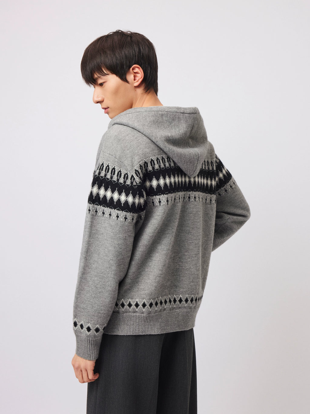Stay the Night Fair Island Vintage Cashmere Knitted Hooded Sweater