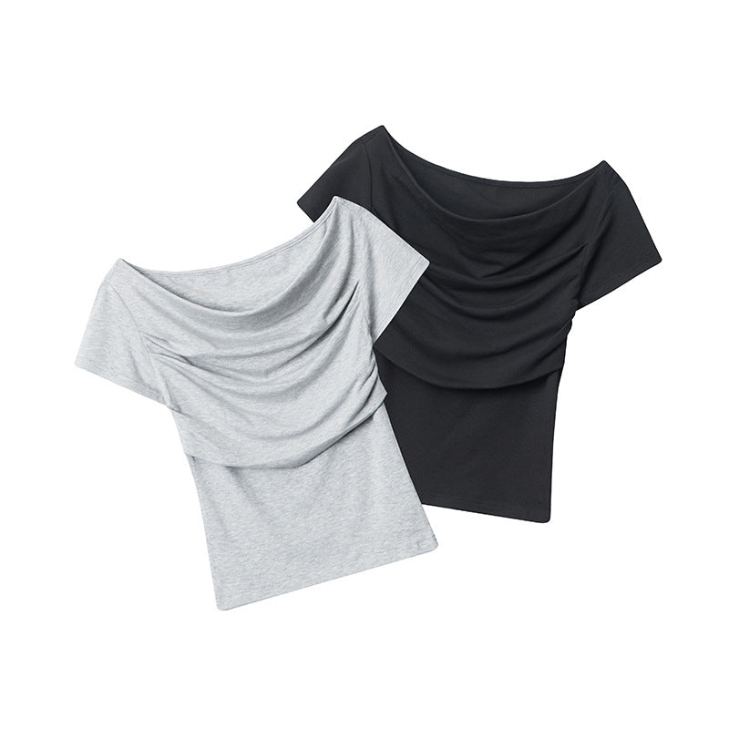 Nariele Sexy Pleated Slim Short Tee