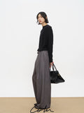 COLN Diagonal Placket High-waisted Fashionable Casual Pants