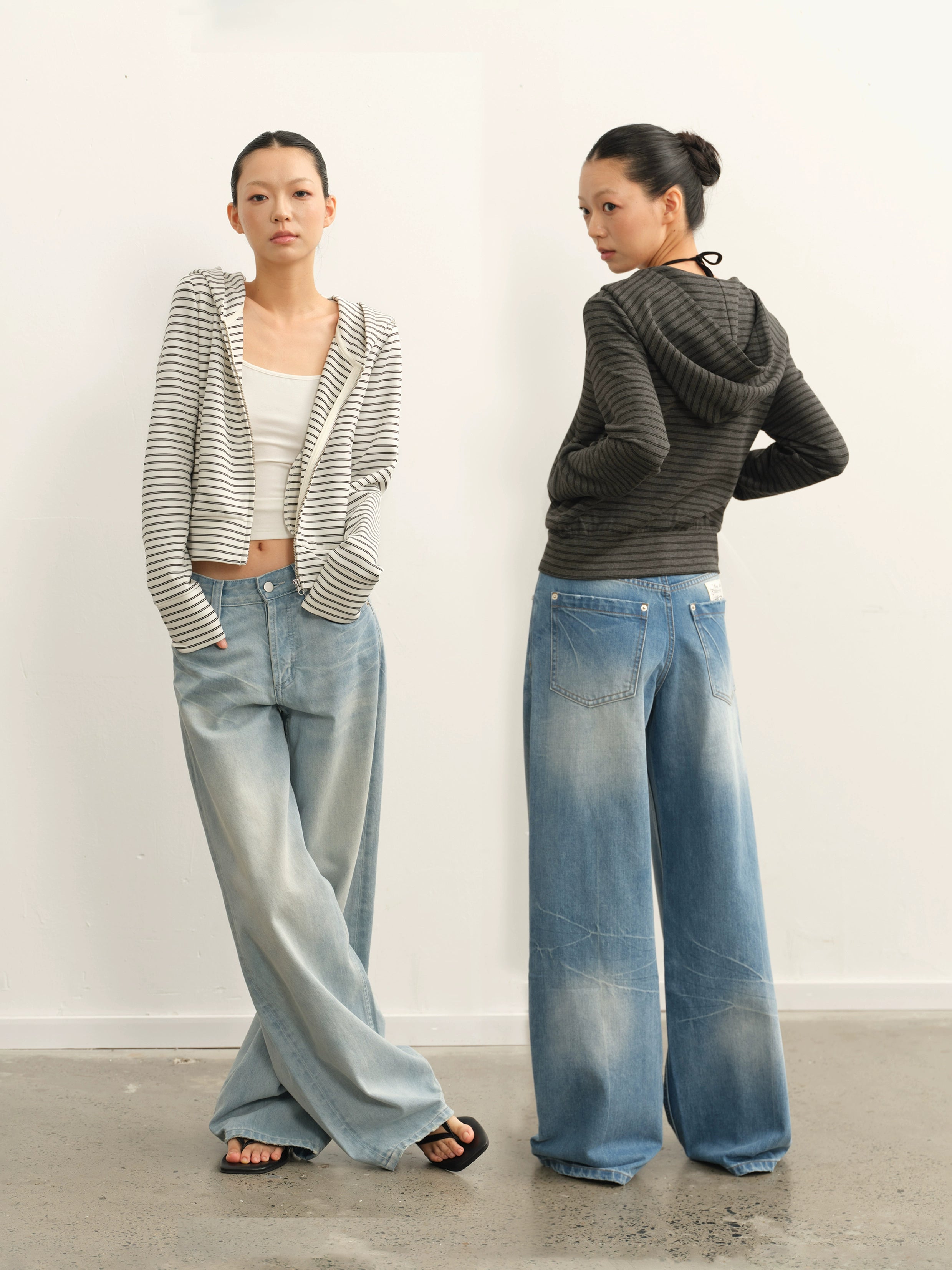 LINY LIBERTY Vintage Striped Hooded Cardigan Jacket