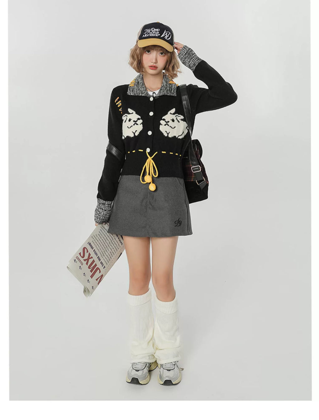 Girlyhalo Vintage Slim Fit Knit Jacket