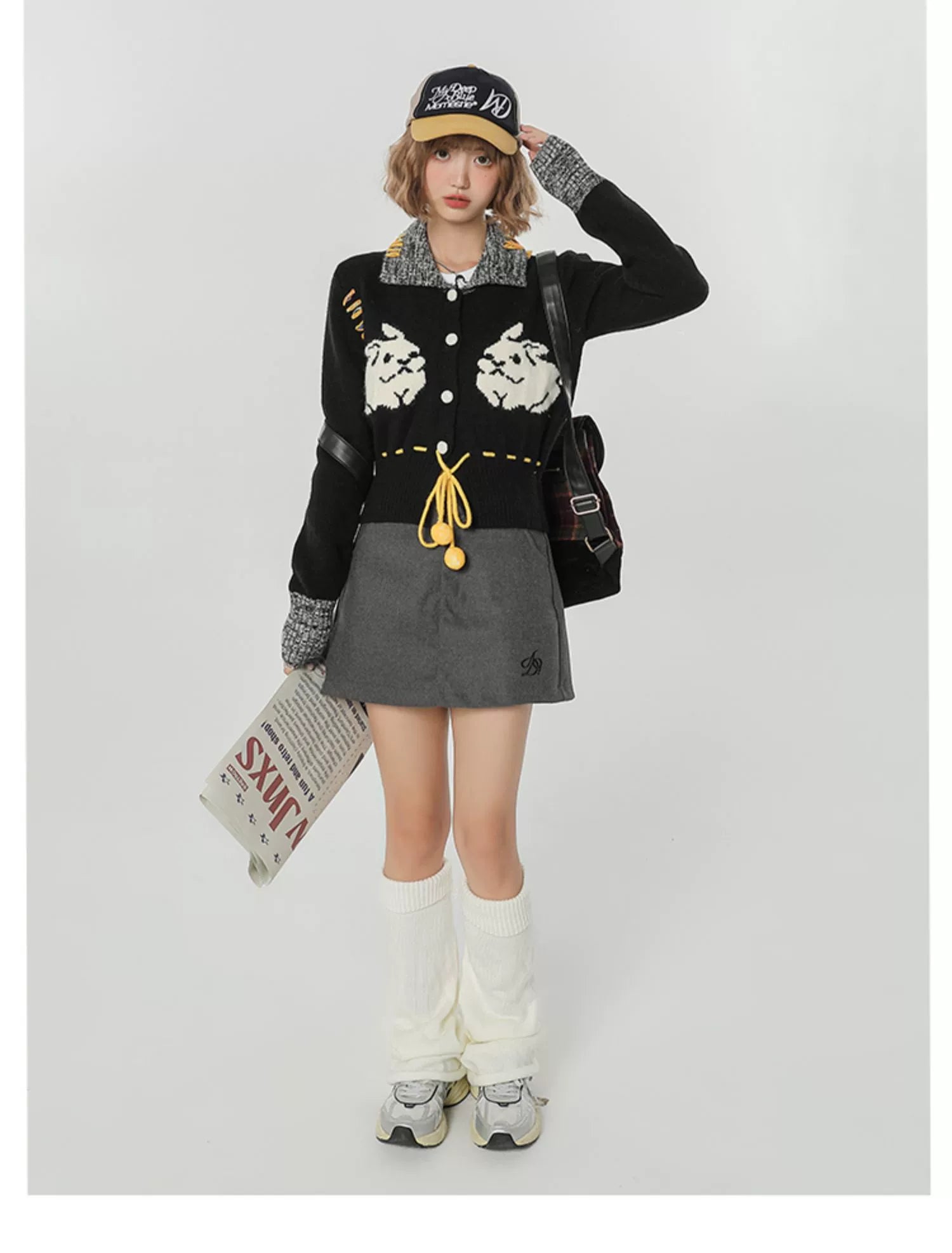 Girlyhalo Vintage Slim Fit Knit Jacket