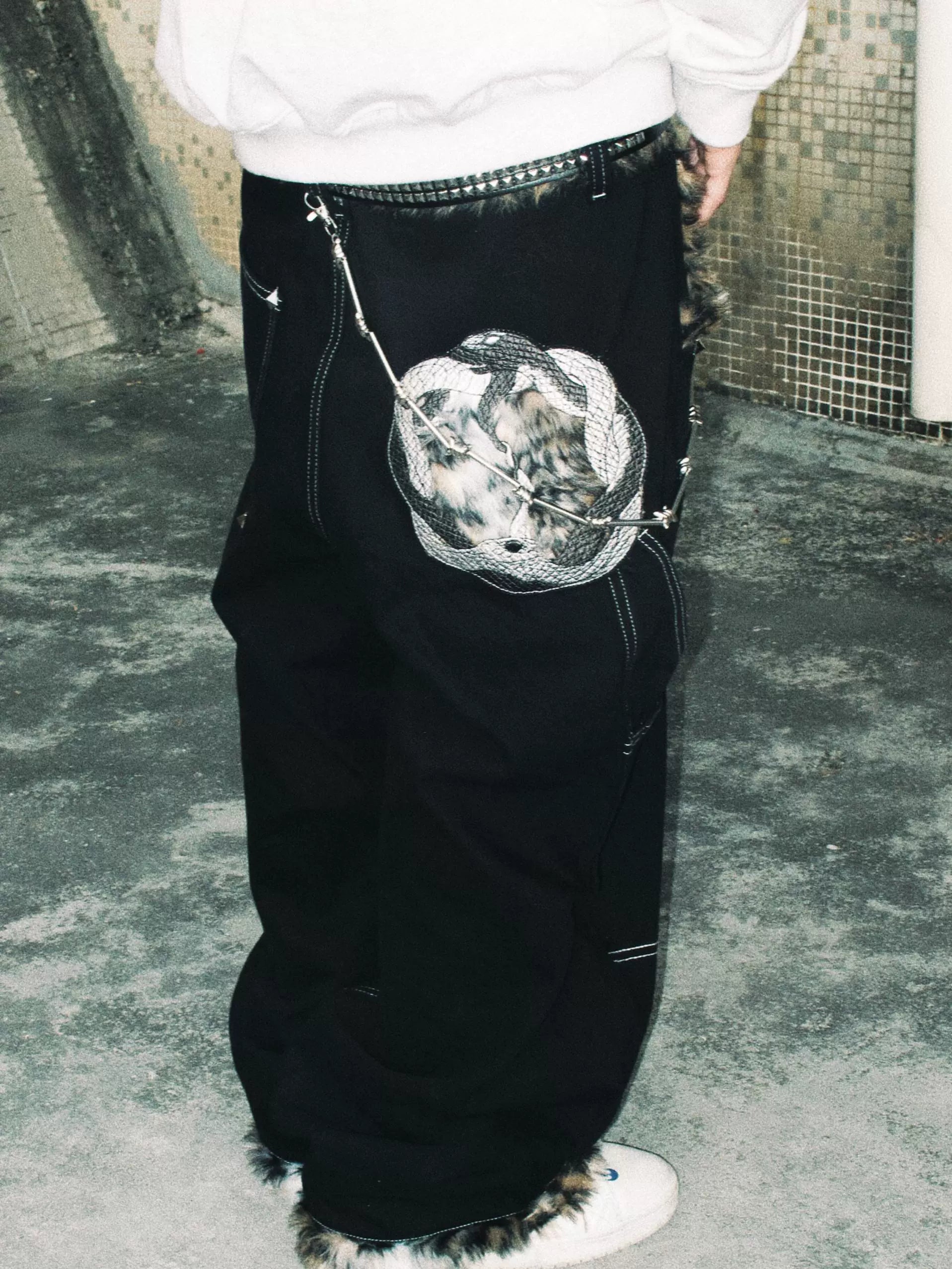 GameOne Double Snake Leopard Hip Hop Skateboard Jeans