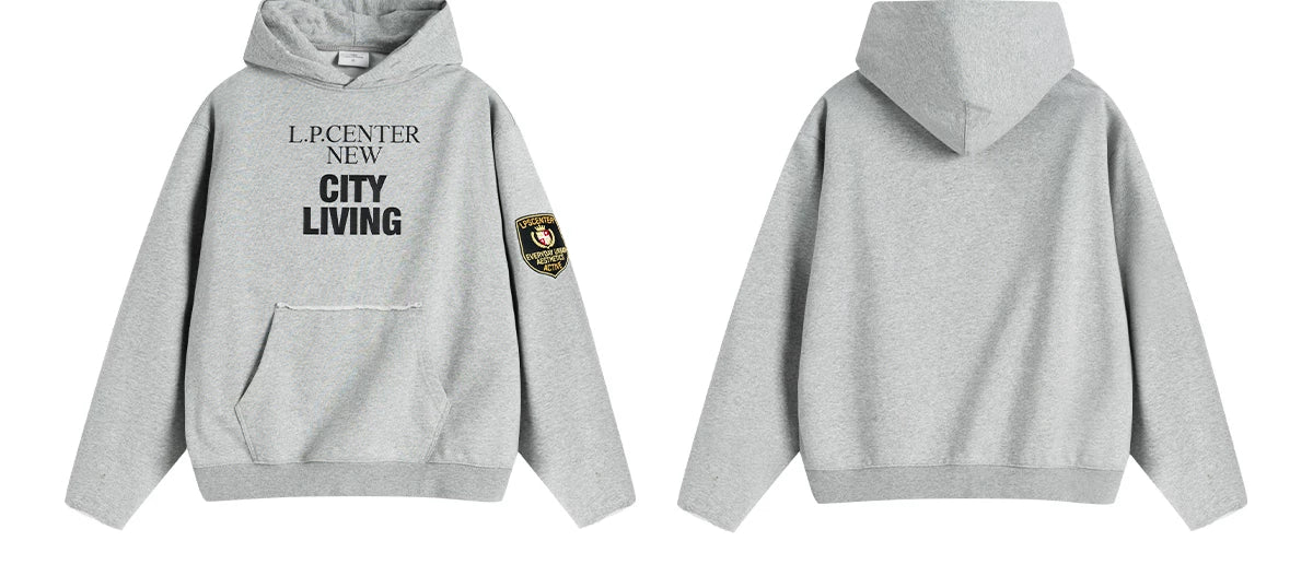 Loopsoon Letter Badge Print Design Series Sweater/sweatpants/culottes