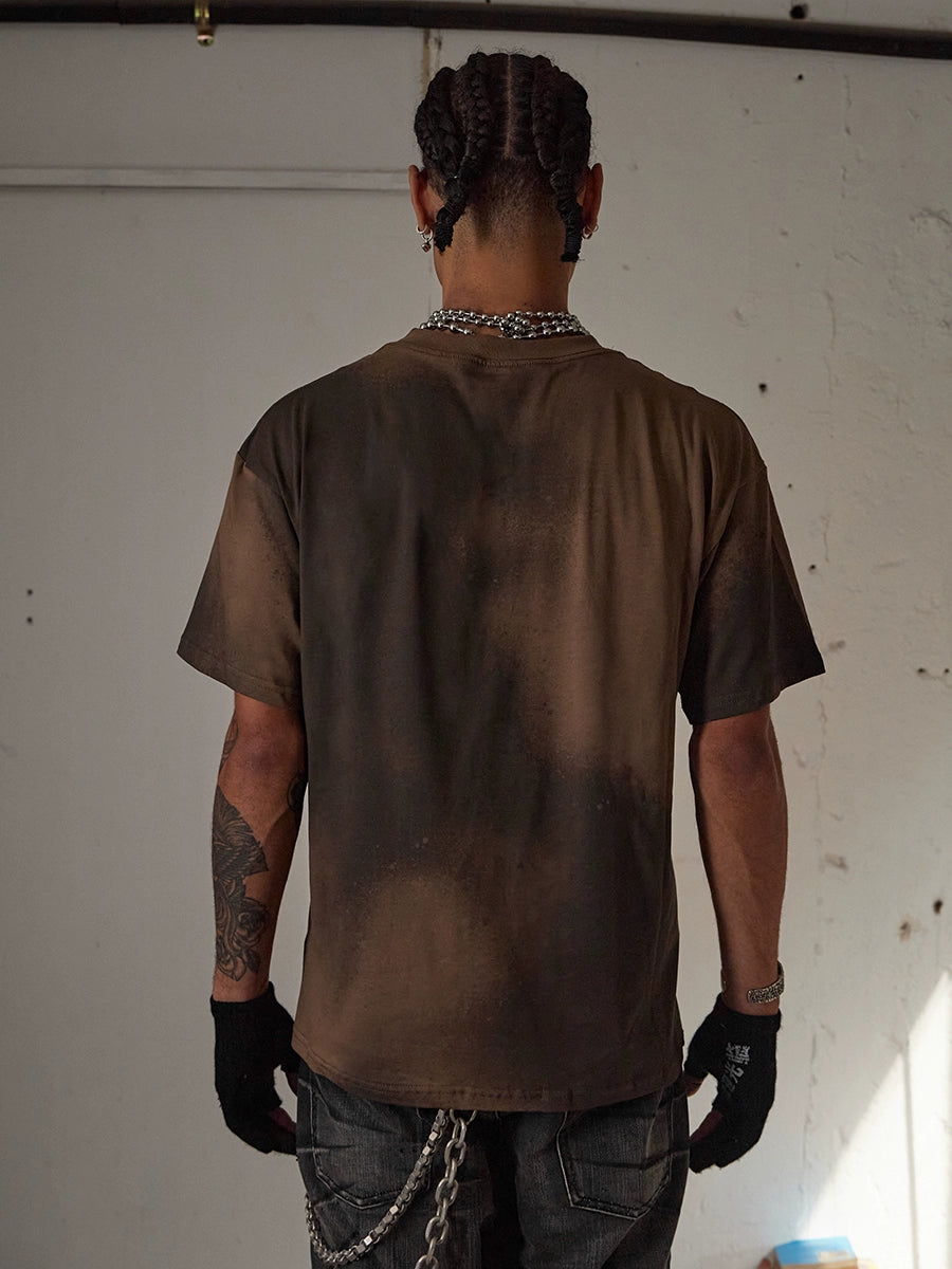 DND4DES Hand-painted Graffiti Inkjet Lamb Digital Printing Tee