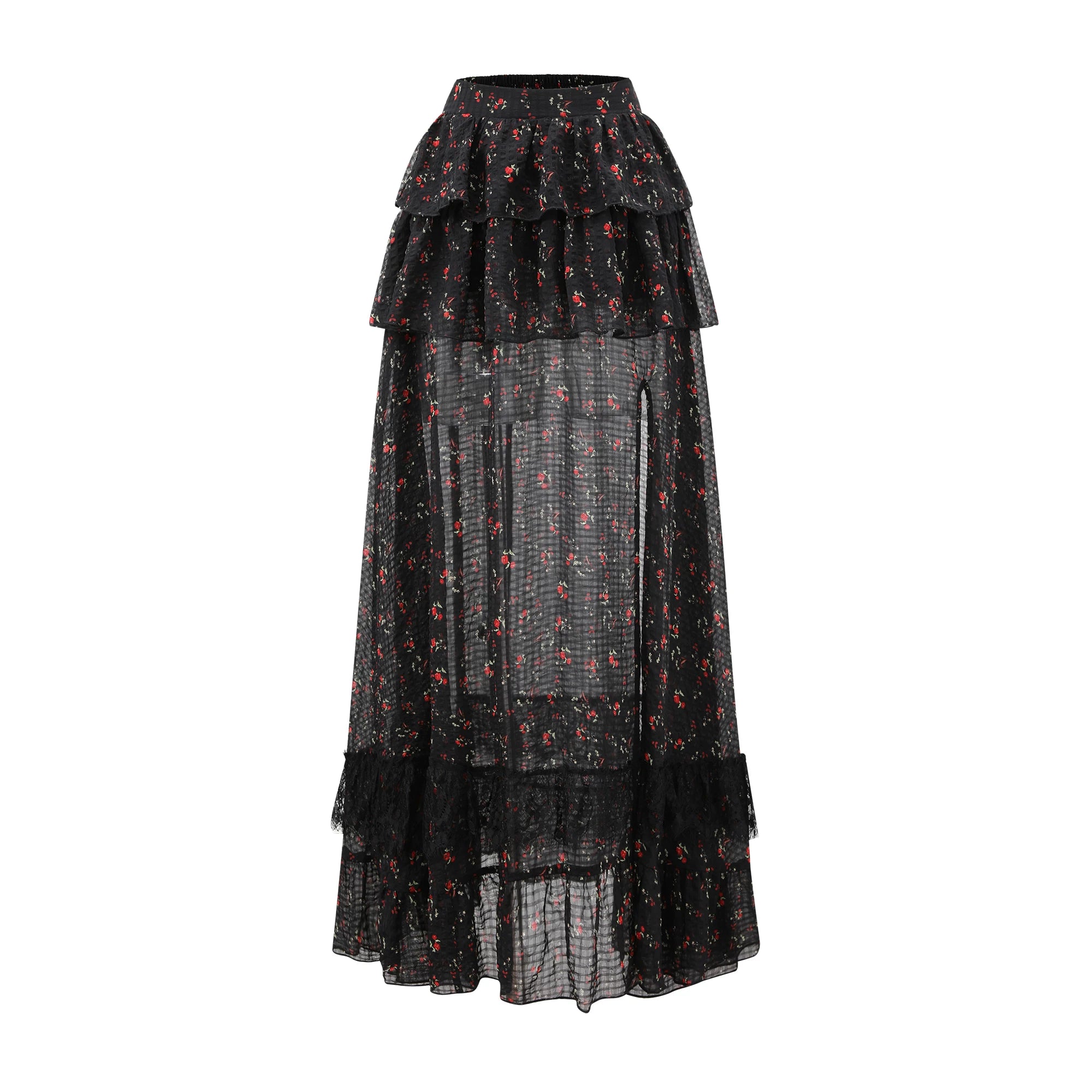 Barb Chill Floral Lace Skirt Two-piece Set