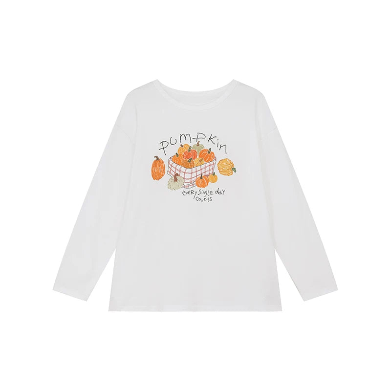 KANO Slack Pumpkin Print Loose Long Sleeves