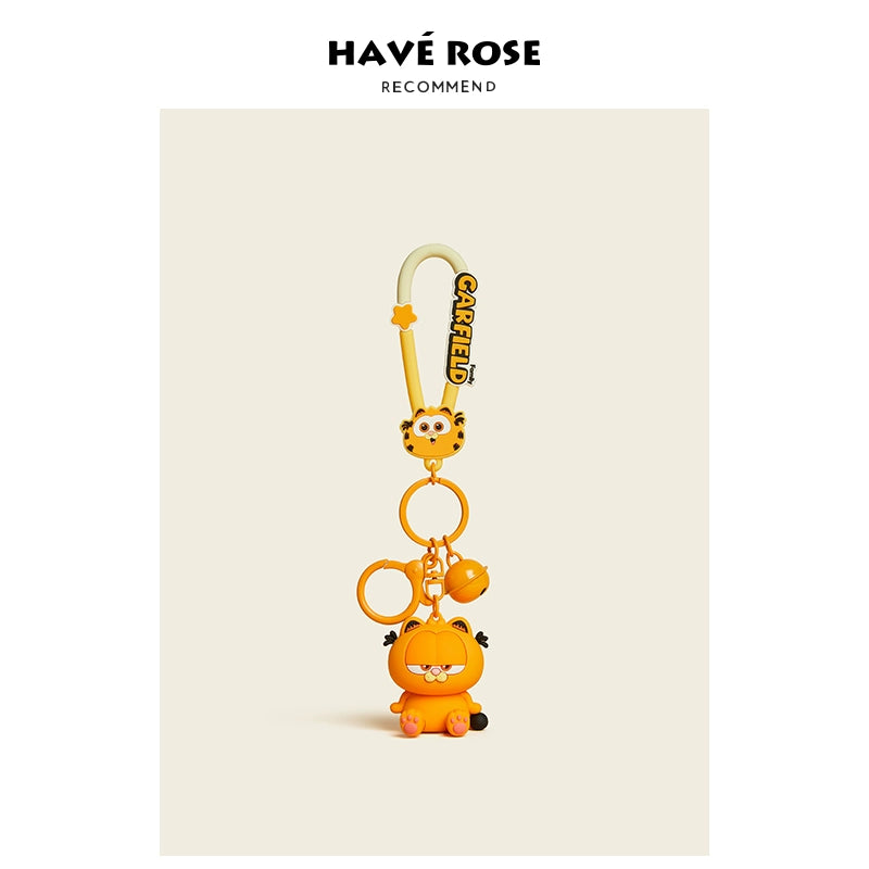 HAVEROSE Garfield Car Keychain Pendant