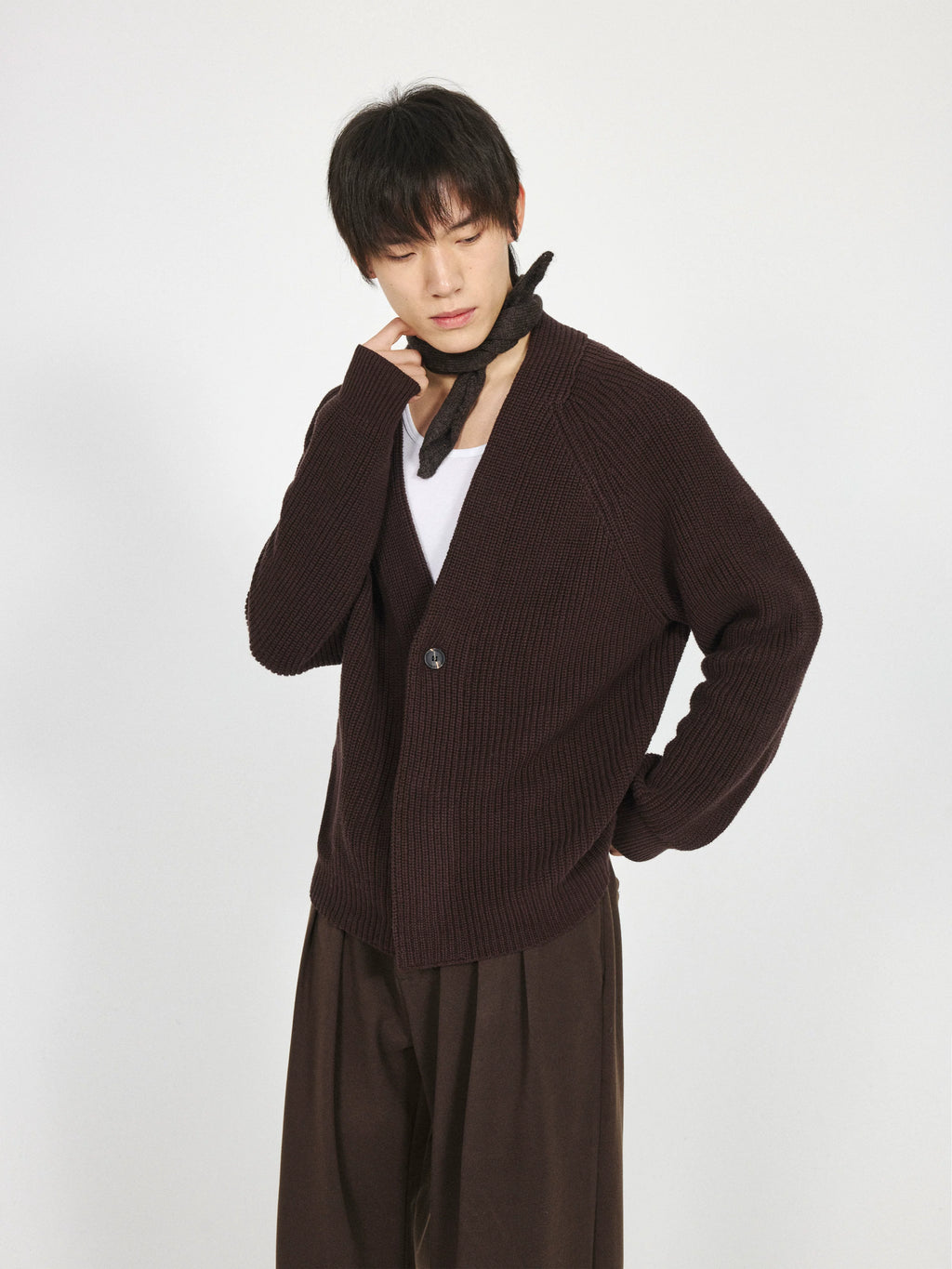 Stay The Night Thick Knit V-neck Sweatercardigan