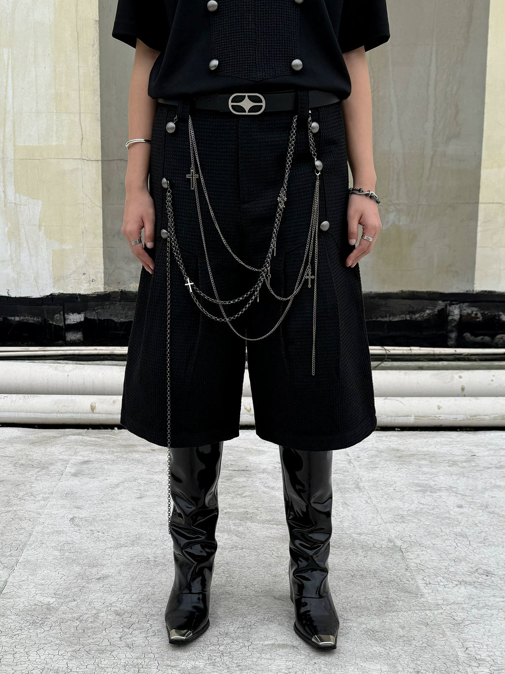 TZ Killer Removable Necklace Cropped Shorts