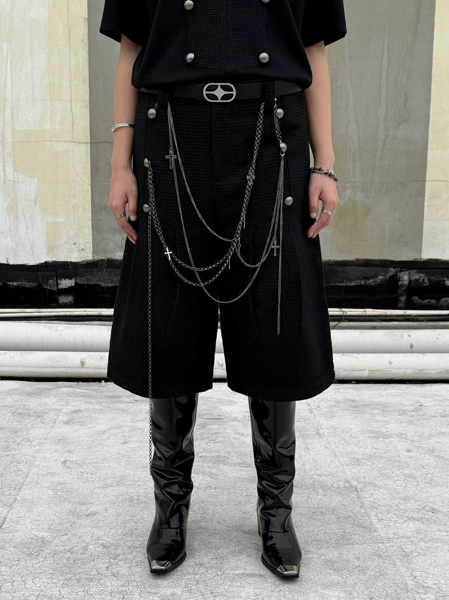 TZ Killer Removable Necklace Cropped Shorts