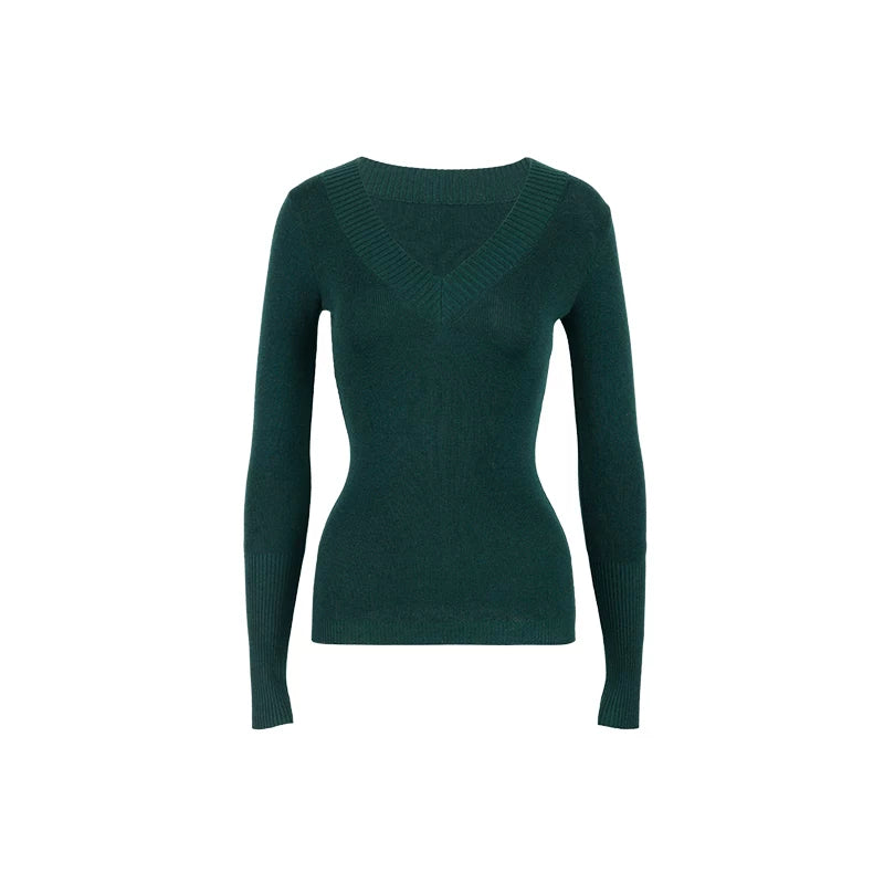 Audwyn Wool-blend V-neck Slim-knit Sweater