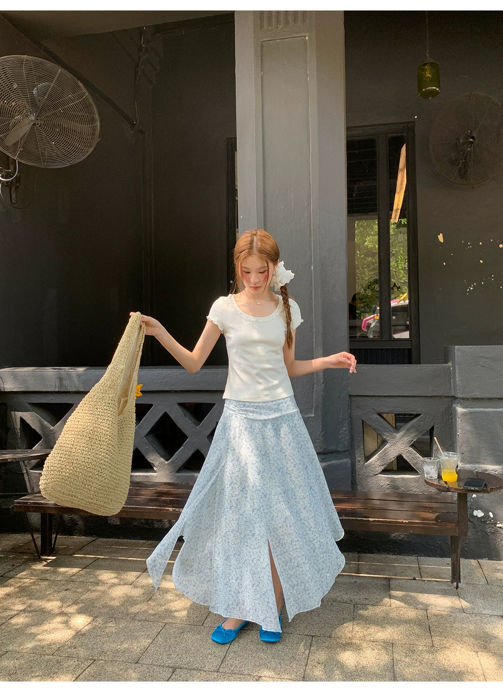 KANO Temperament Slim Floral Skirt